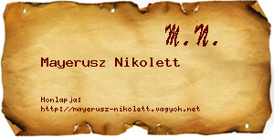 Mayerusz Nikolett névjegykártya