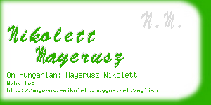 nikolett mayerusz business card